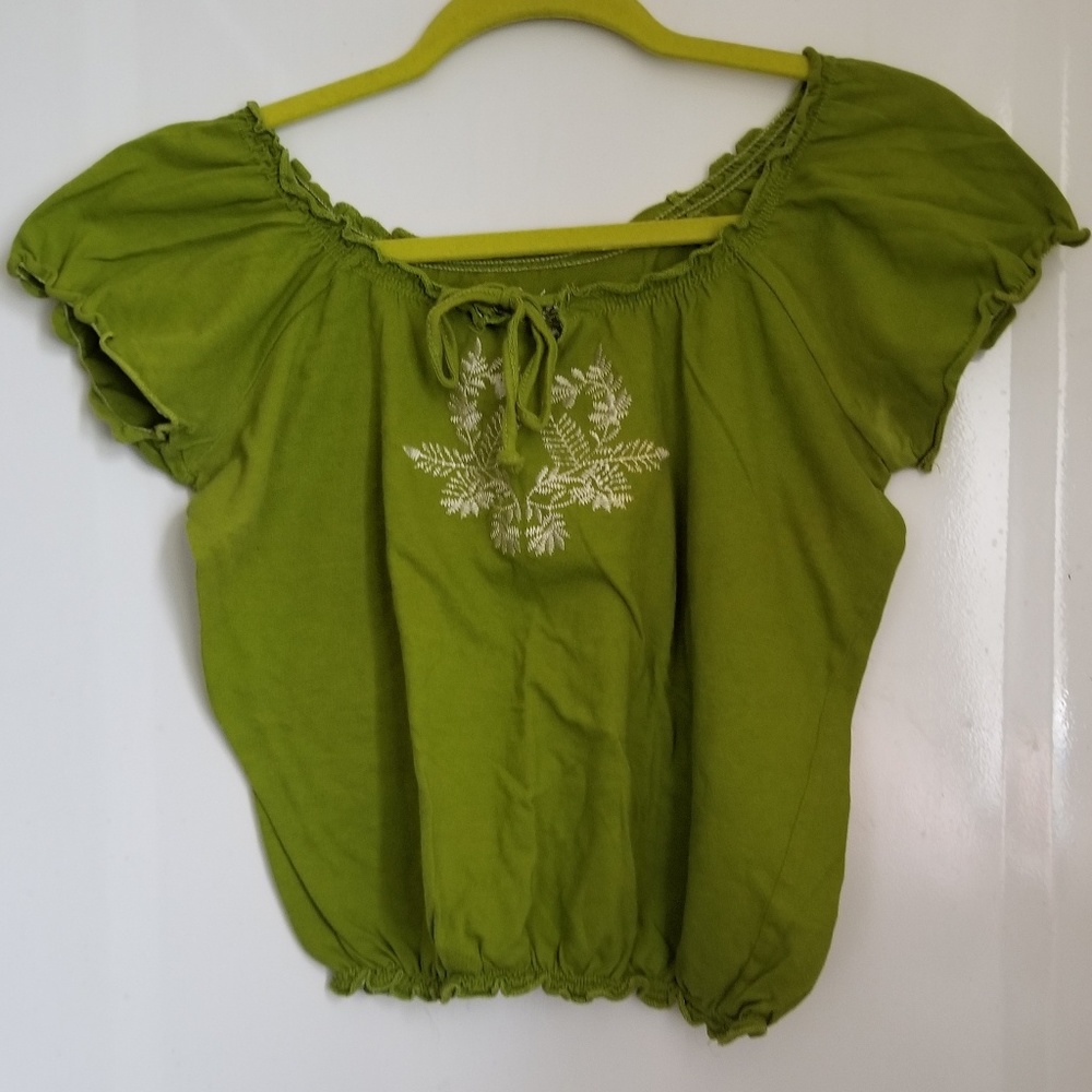 Sherry Taylor Womens Embroidered Top | Lime Green